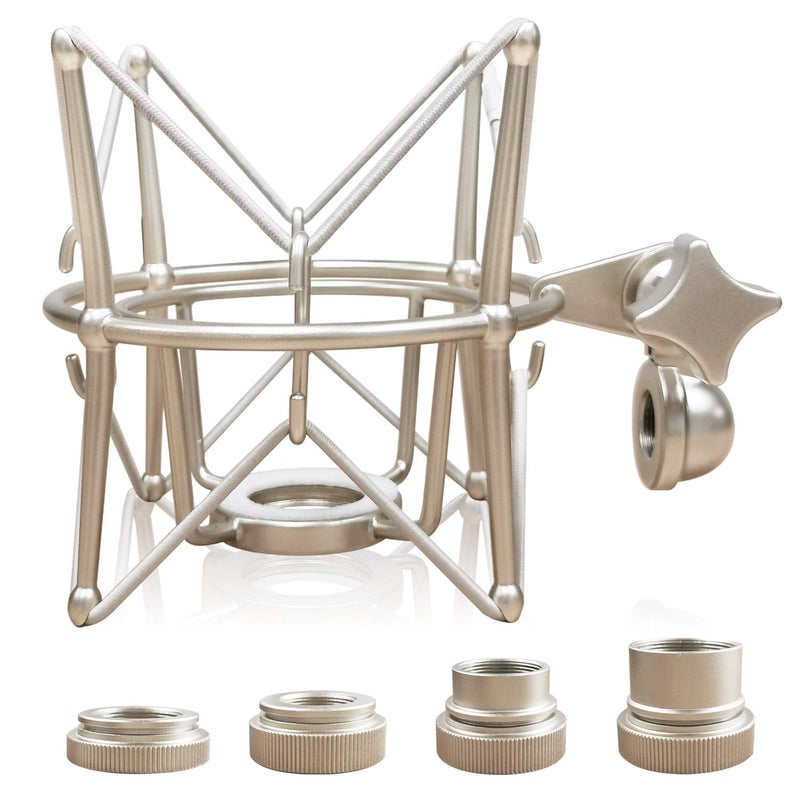 Boseen Microphone Shock Mount Mic Holder - Anti Vibration Spider Shockmount Compatible with Many Condenser Mics Like AT2020 MXL 770 MXL 990 Samson C01 Rode Procaster NT1-A Neumann U87 etc. - Image 1